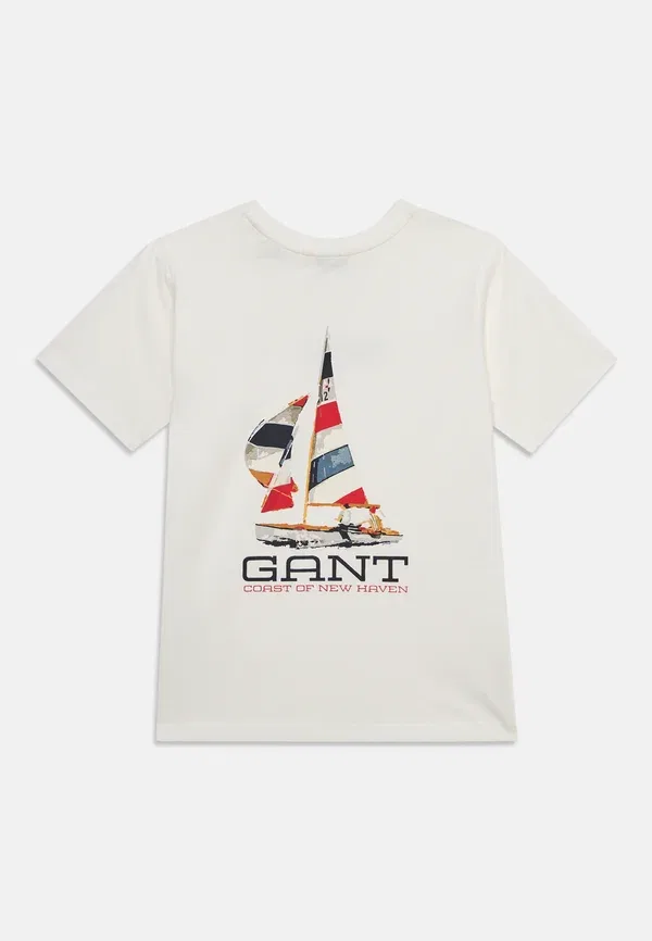 Футболка с графическим принтом Gant Coastal, белый — фото 2
