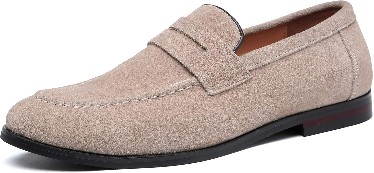 

Мужские мокасины на каждый день с пенни-ремешком, слипоны, классические удобные повседневные туфли для вождения, лодочные туфли для мужчин Santimon, бежевый