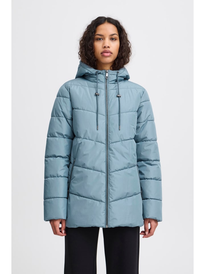 

Пуховик ICHI Winterjacke IHZELANA JA 20121300 Steppjacke mit Kapuze, синий
