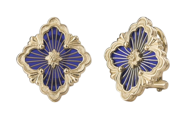 

BUCCELLATI OPERA 18K Gold, Enamel Stud Earrings Medium Size Women's