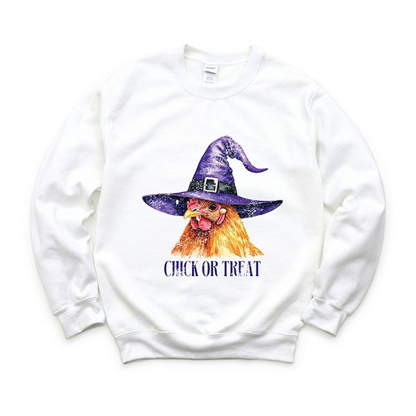 

Футболка с принтом Chick or treat в стиле watercolor Simply Sage Market, White