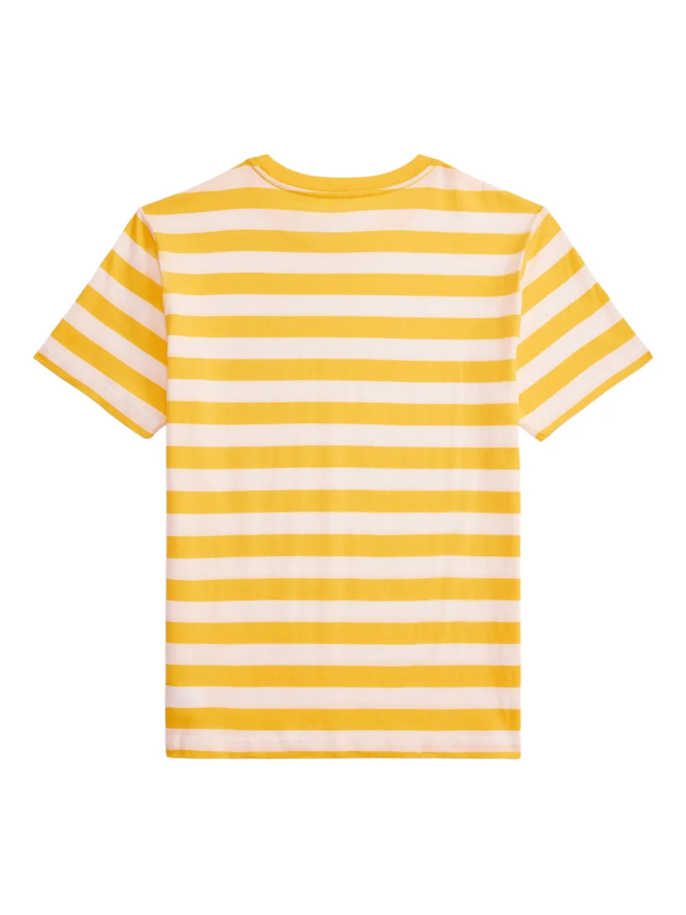 Полосатая футболка с вышитым логотипом Polo Ralph Lauren Kids, желтый — фото 2