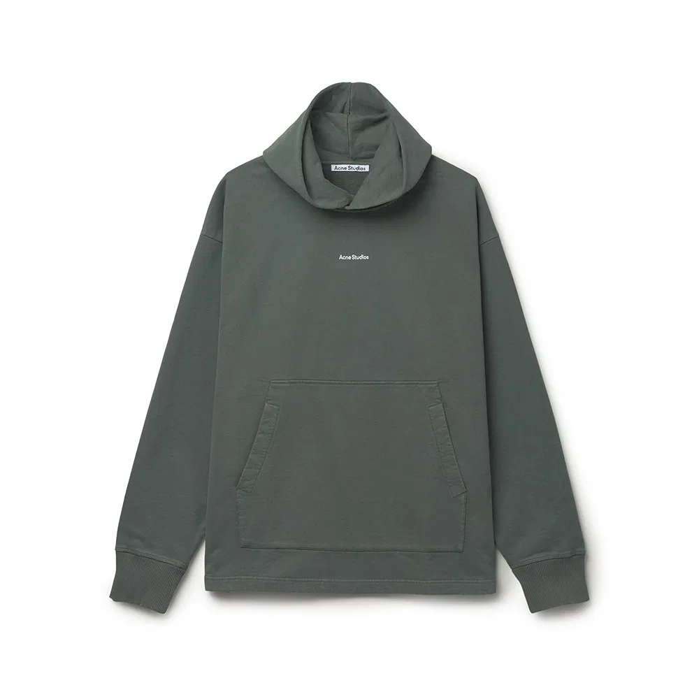 Мужское худи с мини-логотипом зелёное от Acne Studios
