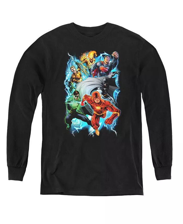 

Длинные рукава толстовка молодежной команды Boys of America Electric Team Justice League, черный
