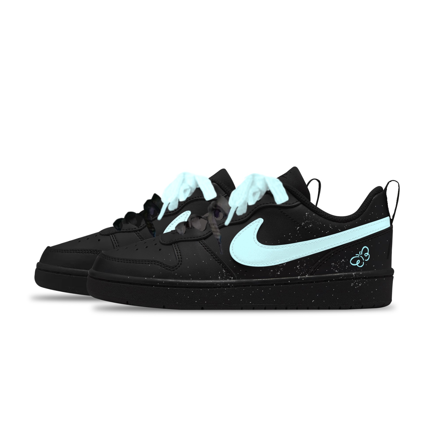 Nike Court Borough Blue Butterfly нескользящие устойчивые к истиранию низкие детские скейтбординговые ботинки unisex — фото 4
