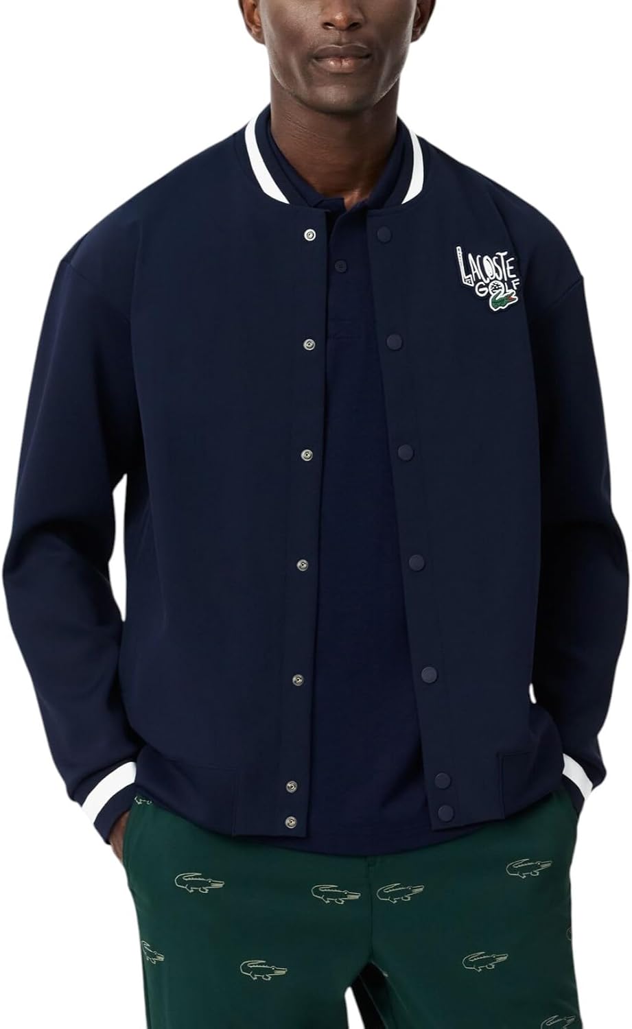 Lacoste мужская спортивная ватерпруф ветровка для гольфа, Navy Blue/Flour
