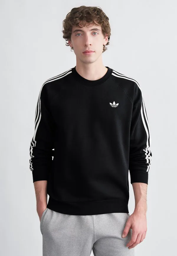 

Свитшот в полоску с круглым вырезом Adidas Originals, Black, Черный, Свитшот в полоску с круглым вырезом Adidas Originals, Black