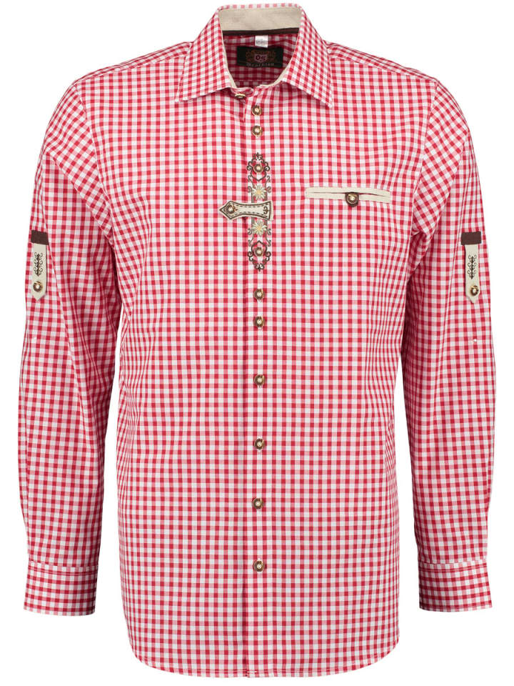 

Традиционная рубашка Труфу средне-красного цвета OS-Trachten