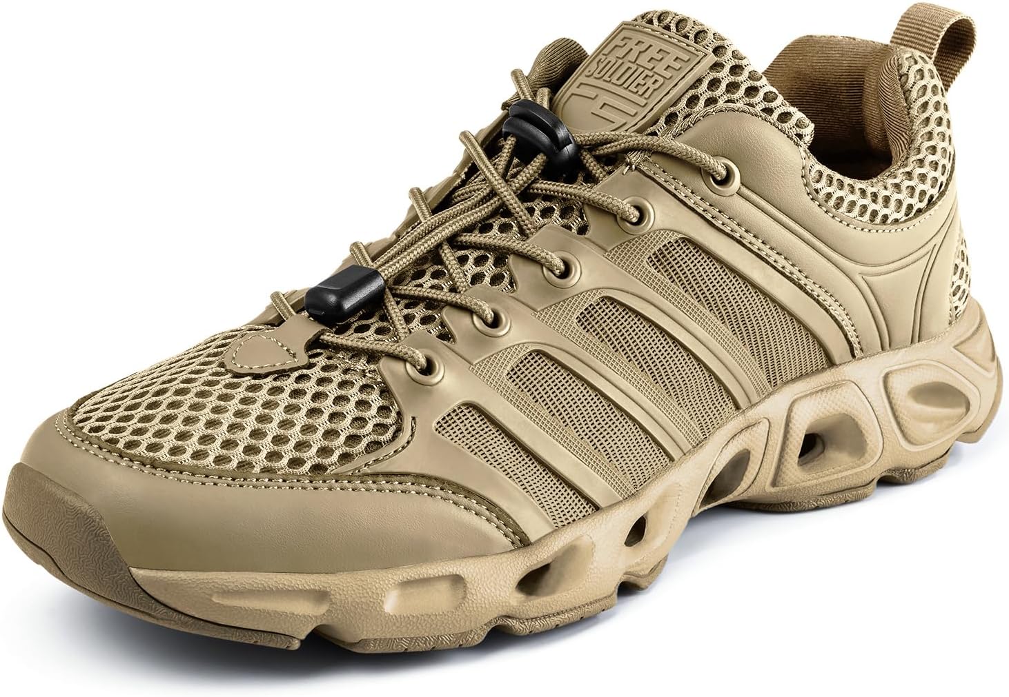 

Мужские походные ботинки FREE SOLDIER, летние быстросохнущие рабочие ботинки для водных походов, тактические ботинки с вентиляцией, сверхлегкие, 7 Tan
