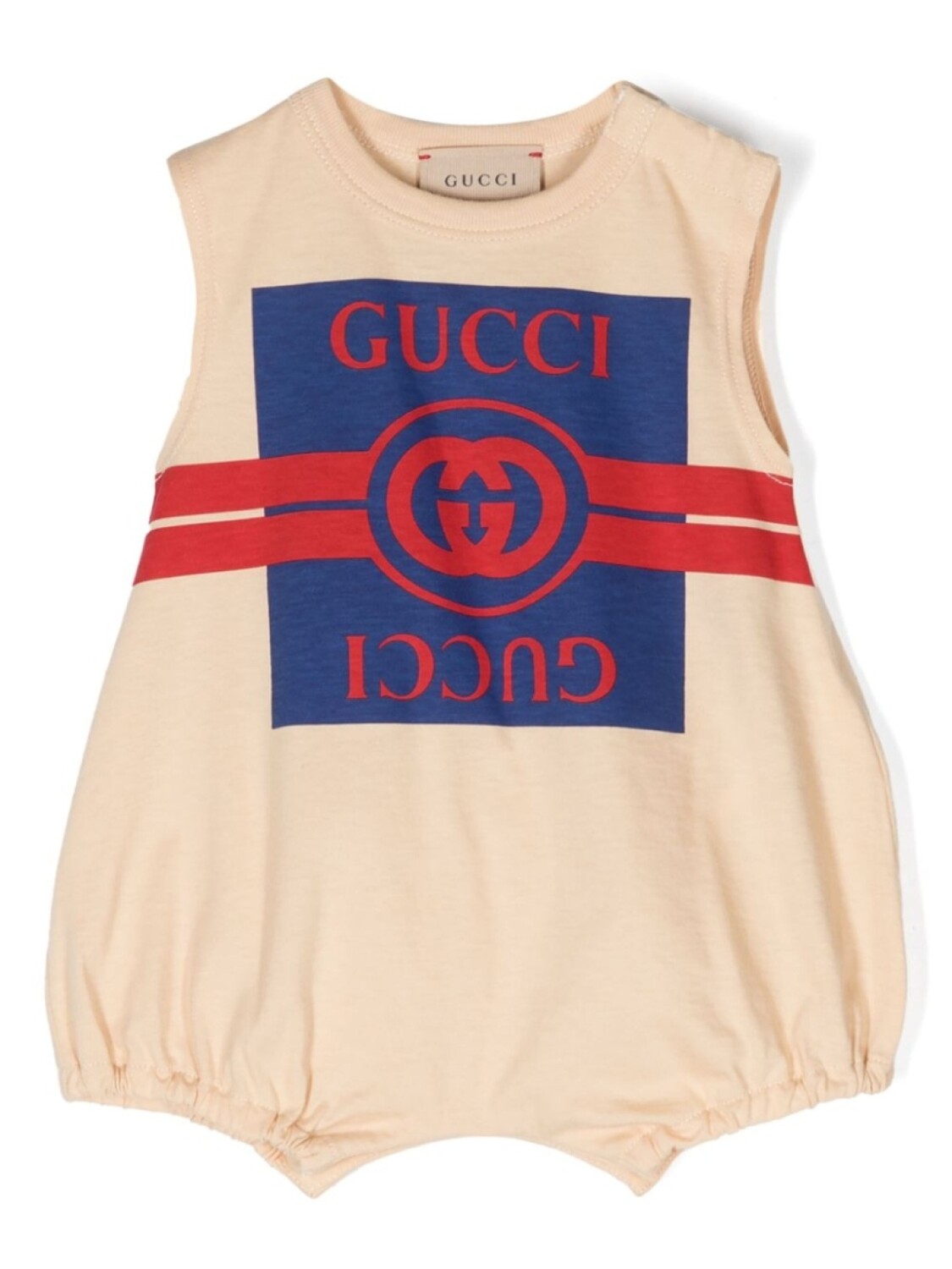 

Комплект из ромпера и шапки с логотипом Interlocking G Gucci Kids, нейтральный цвет