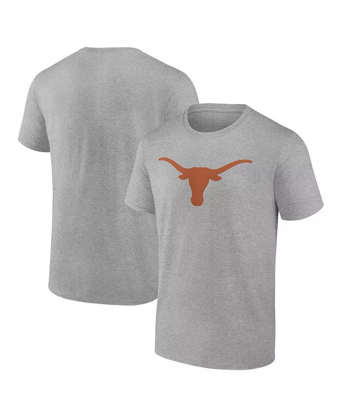 

Мужская футболка Heather Gray с основным логотипом Texas Longhorns Fanatics Mto Label