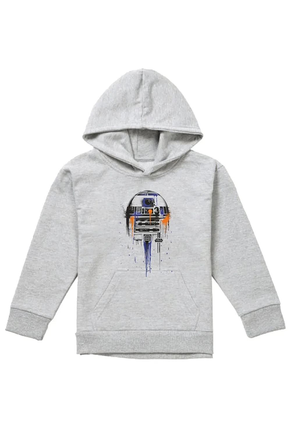 Детская худи Star Wars R2D2 Paint Drip Disney, серый — фото 4