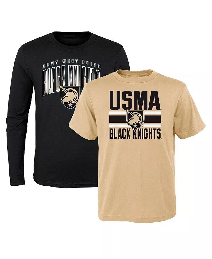 

Комбинированный набор футболок с короткими и длинными рукавами Army Black Knights Fan Wave для мальчиков и девочек дошкольного возраста, черный и золотой цвета Outerstuff, мультиколор