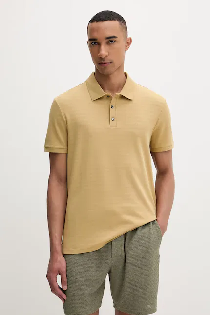 Поло хлопковое Polo Calvin Klein, желтый