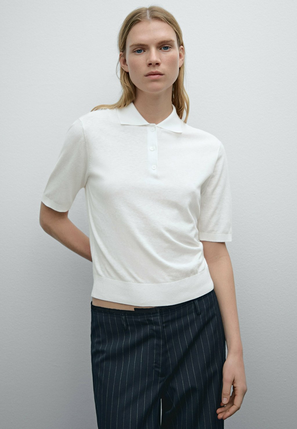 

Рубашка поло SHORT SLEEVE Massimo Dutti, белый