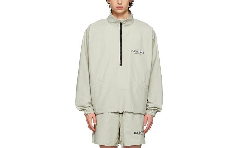 Куртка Fear of God Essentials FW21 Half-zip Track Jacket Green/Concrete — фото 2