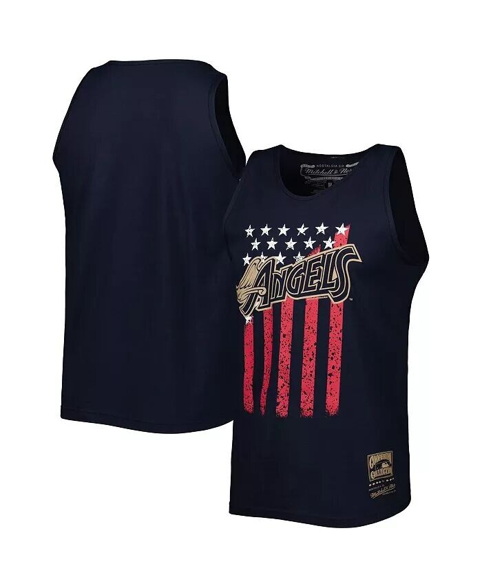 

Мужская темно-синяя майка Los Angeles Angels Cooperstown Collection Stars and Stripes Mitchell & Ness