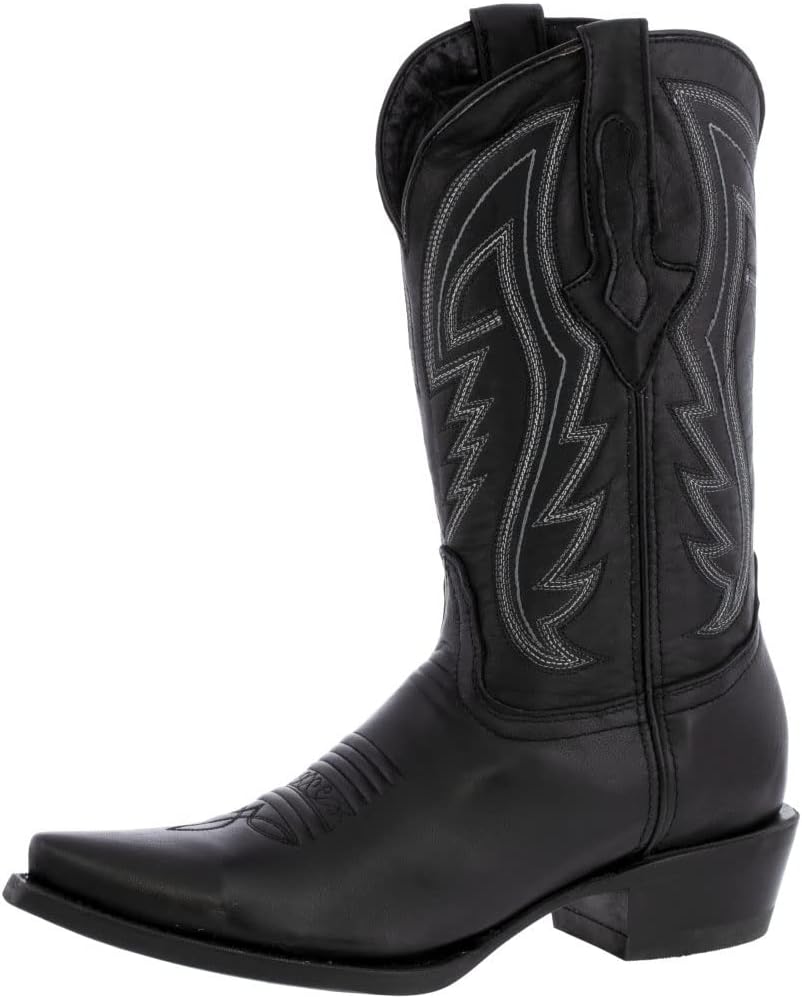 

Мужские черные ковбойские сапоги Texas Legacy, западный стиль, цельная кожа, заостренный носок