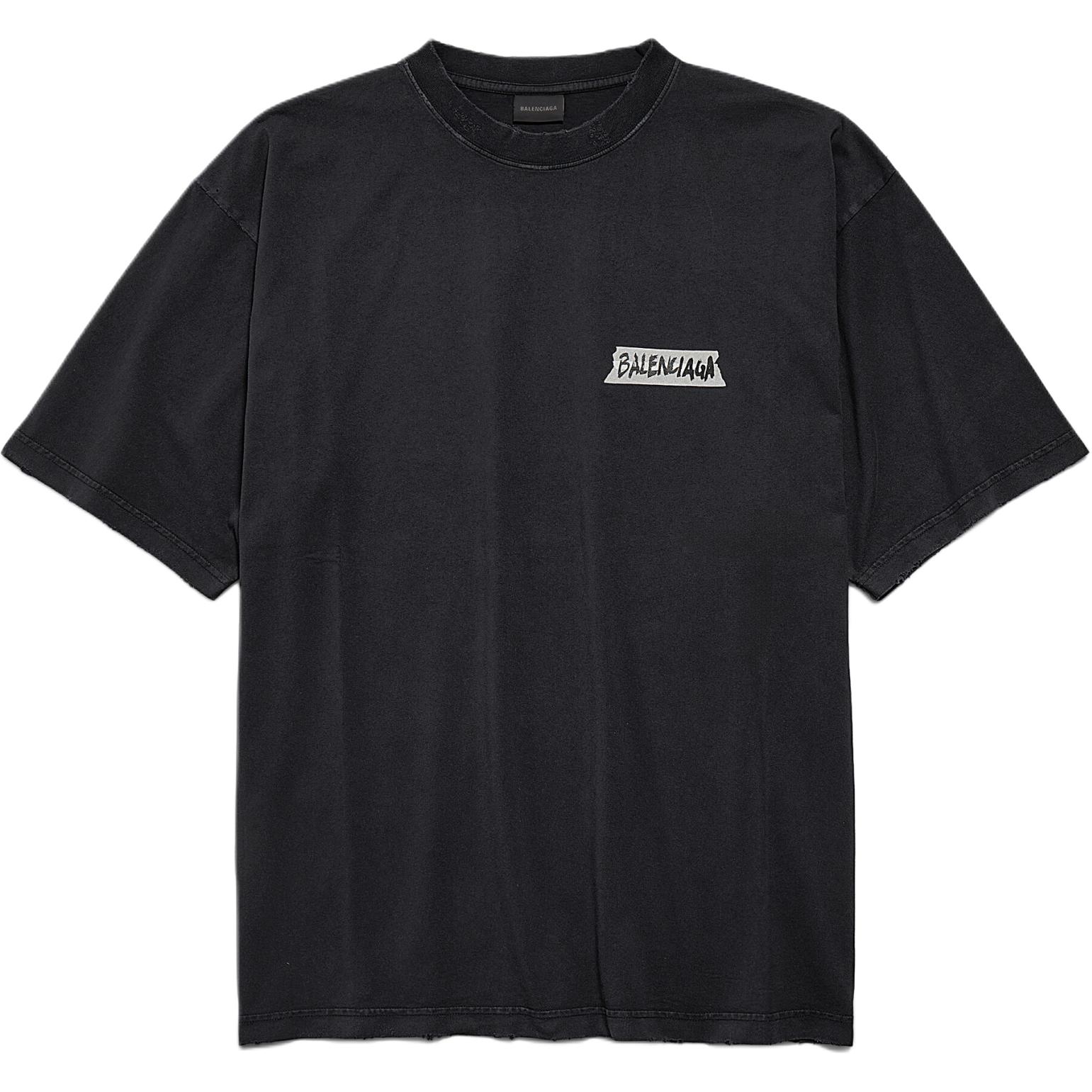 

Футболка SS26, стандартный крой, мужская Balenciaga, faded черный