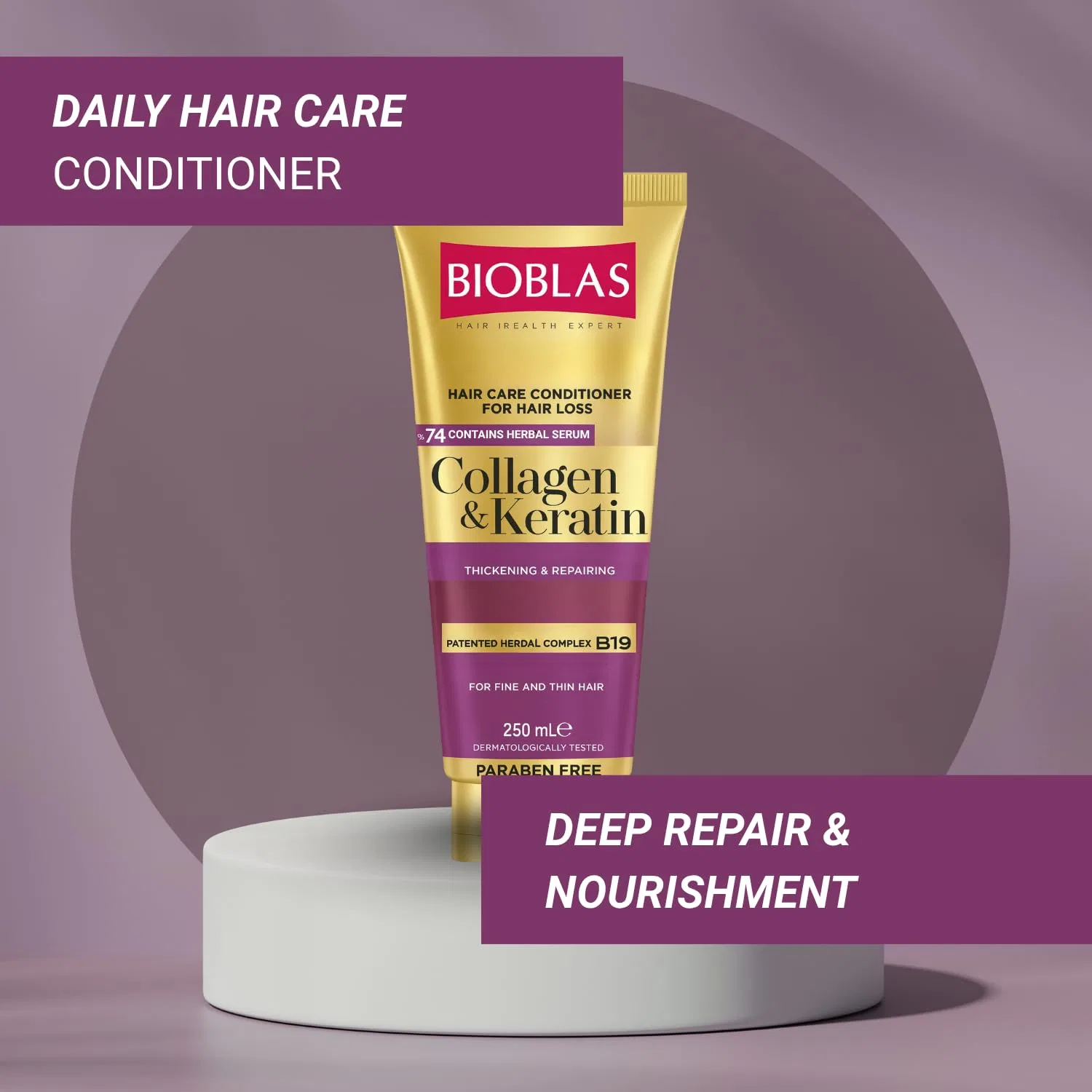 Кондиционер для волос «Collagen & Keratin» против выпадения от BIOBLAS, 250 мл Bioblas — фото 4