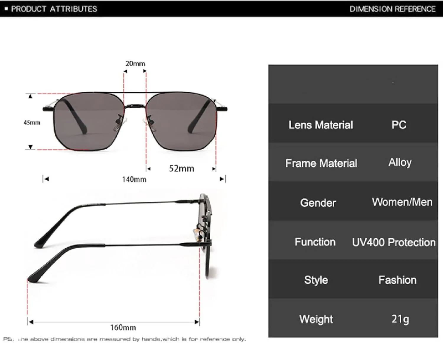 

Ретро солнцезащитные очки с двойной перемычкой и металлической оправой, модные женские, с прозрачными линзами Ocean, защита от УФ-излучения UV400, мужские HHZZYVY, 8