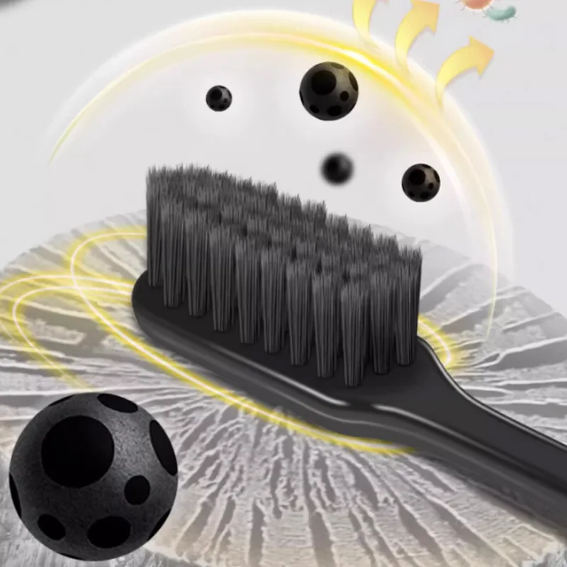 Зубные щетки с углем для защиты десен, 5 шт COLGATE, синий черный — фото 2