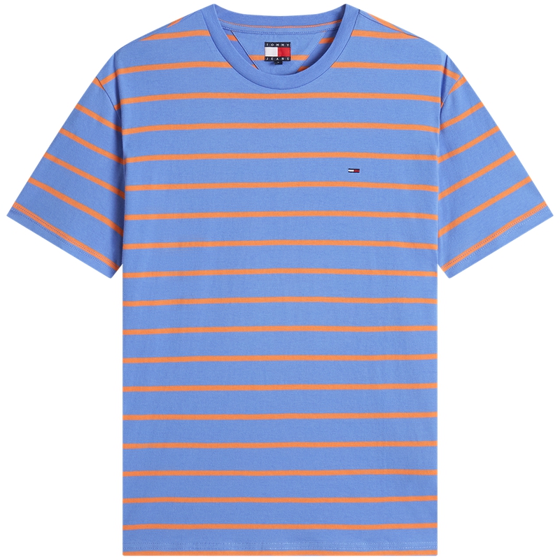 Футболка мужская Crew Neck Moderate Tommy Hilfiger, зеленый белый stripes l5y — фото 2