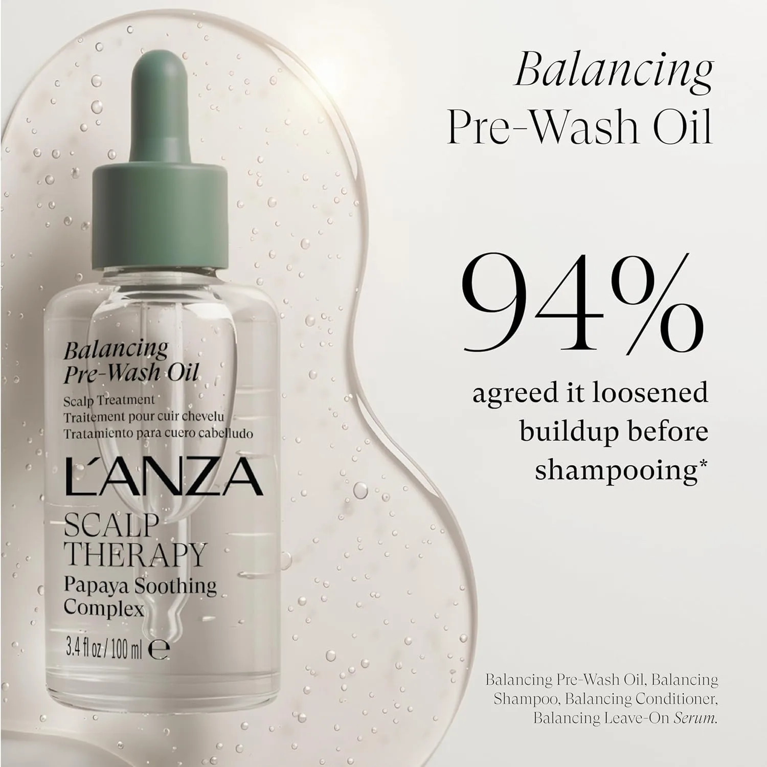LNZ Scalp Therapy Балансирующее масло для предварительного умывания и несмываемая сыворотка L'Anza — фото 3