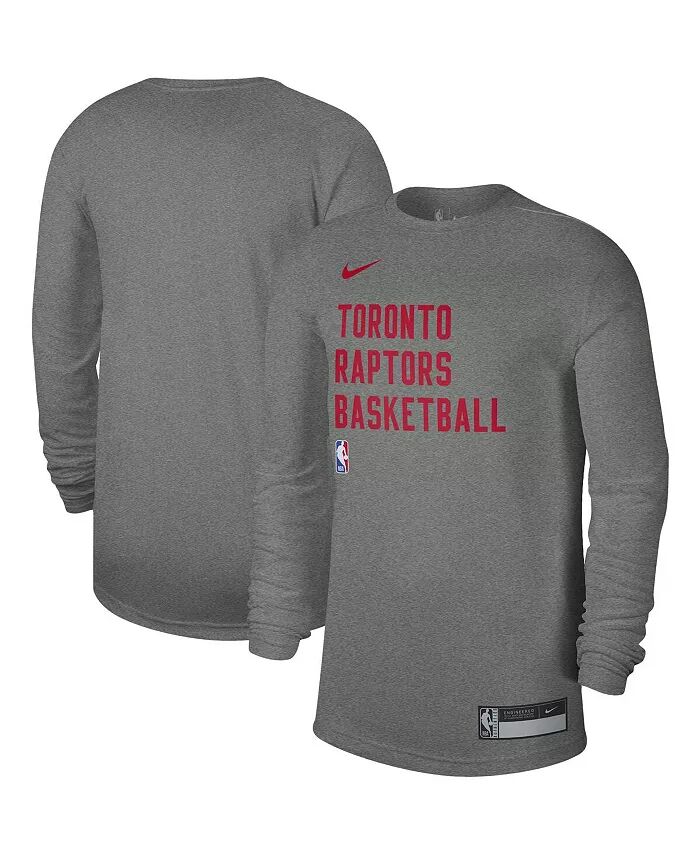 

Мужская и женская футболка Heather Gray Toronto Raptors 2023/24 Legend On-Court Practice с длинным рукавом Nike