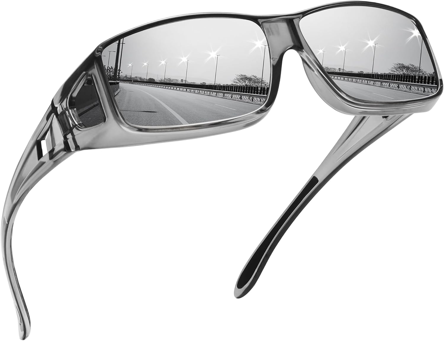 

Солнцезащитные очки MEETSUN Fit Over Glasses для мужчин и женщин, облегающие солнцезащитные очки с поляризованной защитой UV400, A1-clear Gray Frame-silver Mirror Lens