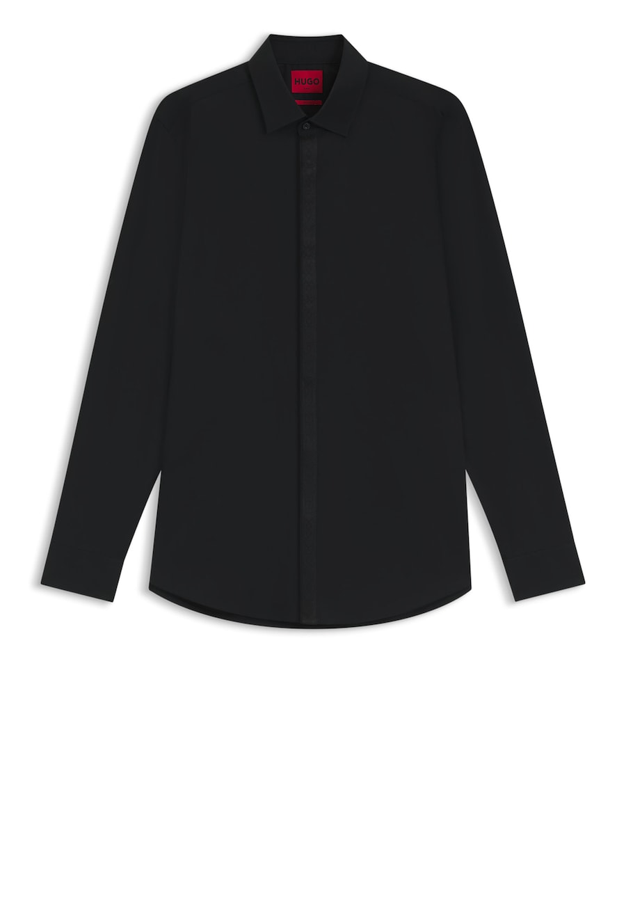 

Рубашка Slim Fit на пуговицах HUGO Keidi, черный