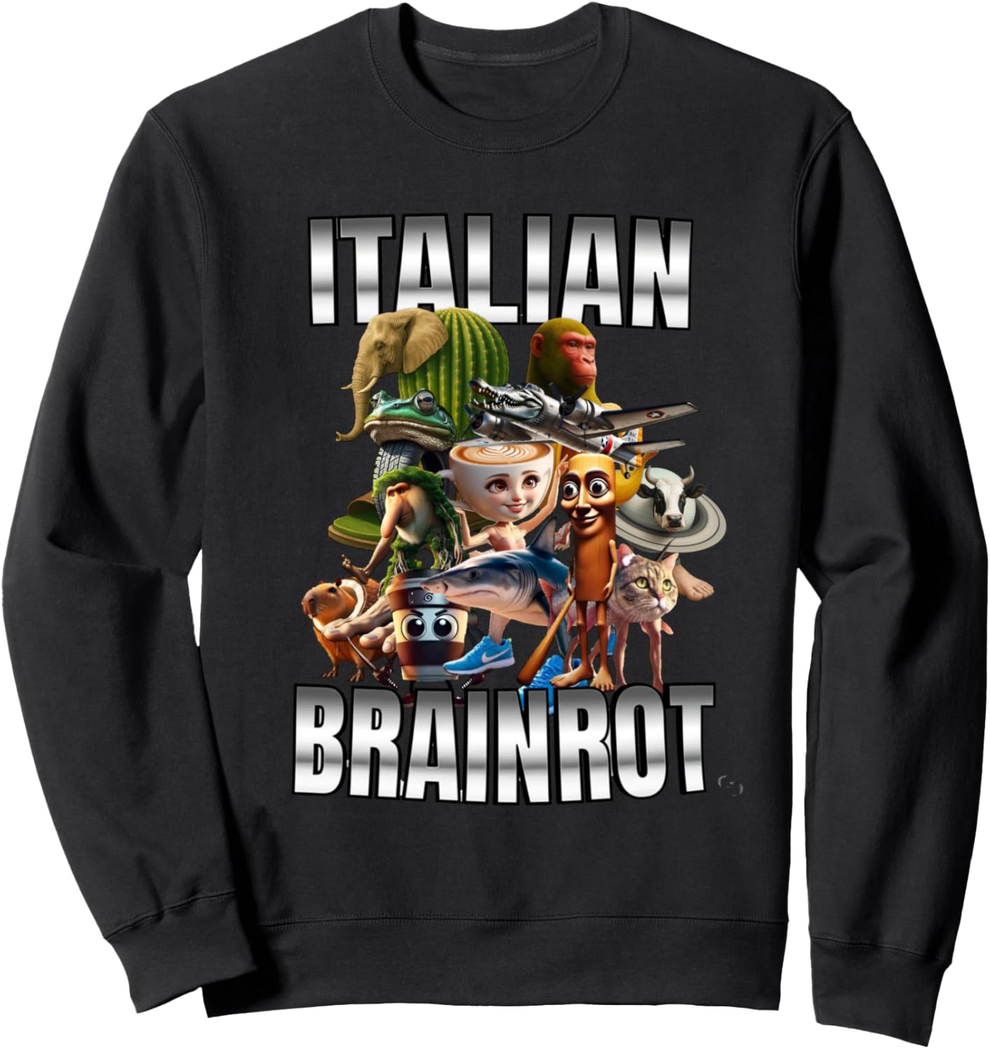 

Итальянская толстовка Brain Lot с изображением всех персонажей Chiappette Spaziali, черный