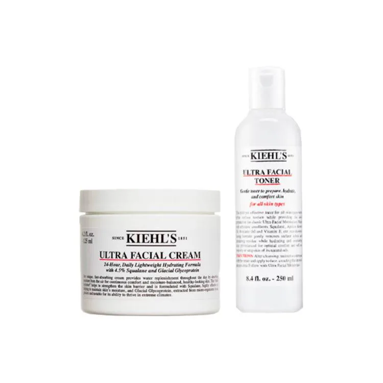 Kiehl's Набор из 3 тоников и очищающих средств для увлажнения кожи, успокаивающий и восстанавливающий, подарок на день рождения мамы, 3 High Hydrating Cream 125ml+High Moisturizing Toner 250ml