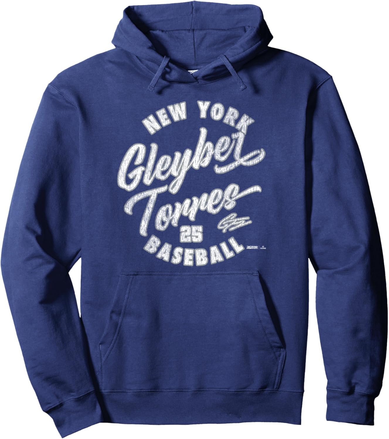 

Худи Gleyber Torres New York Baseball Vintage Cursive MLBPA Ryno Sports, темно-синий