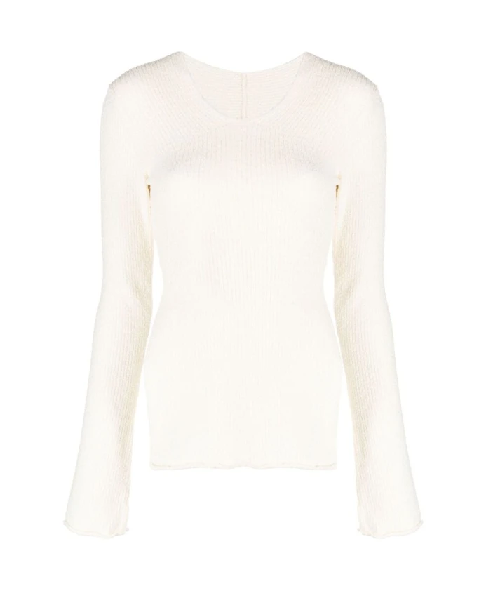 

Вязаный свитер в рубчик цвета экрю Axel Arigato, бежевый