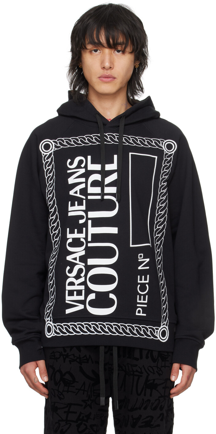 

Черный худи с принтом Versace Jeans Couture