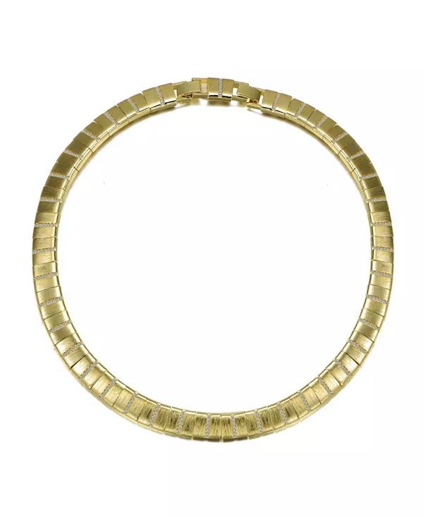 

Ожерелье с плоским бруском в форме ёлочки, покрытое 14-каратным золотом Rachel Glauber, gold