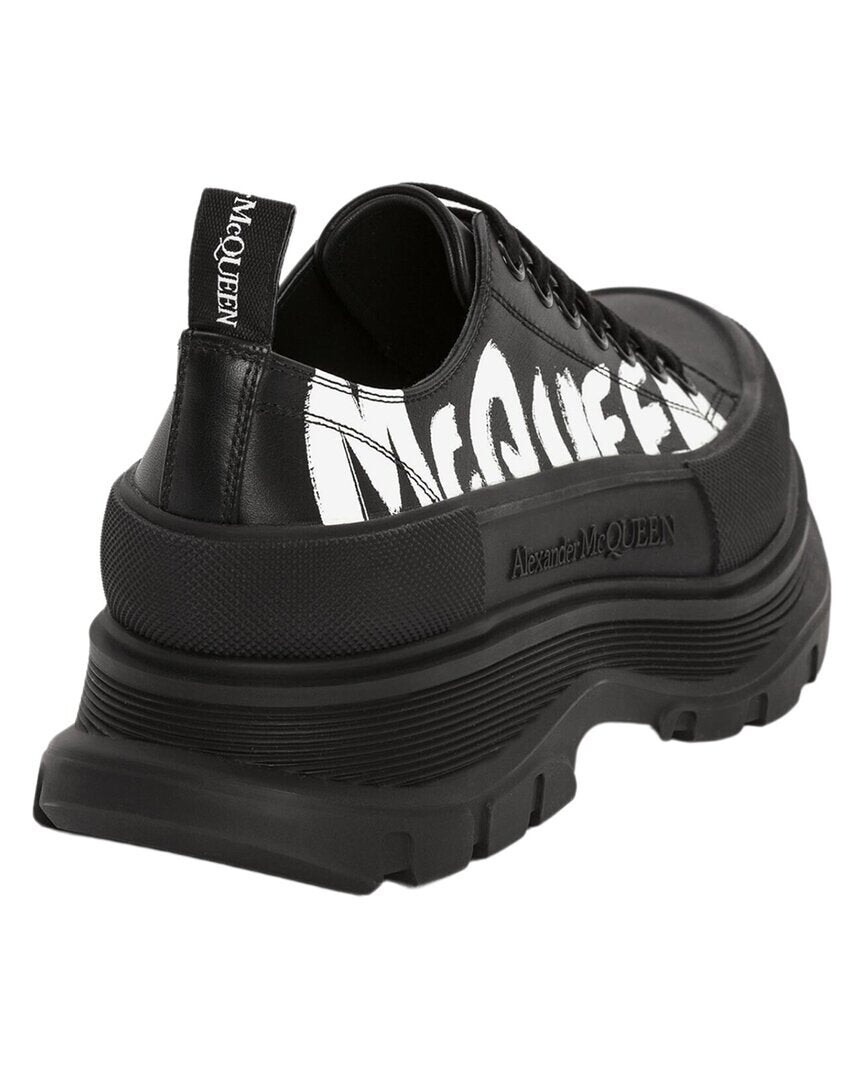 

Кожаные кроссовки на шнуровке Alexander McQueen Tread Slick, черный