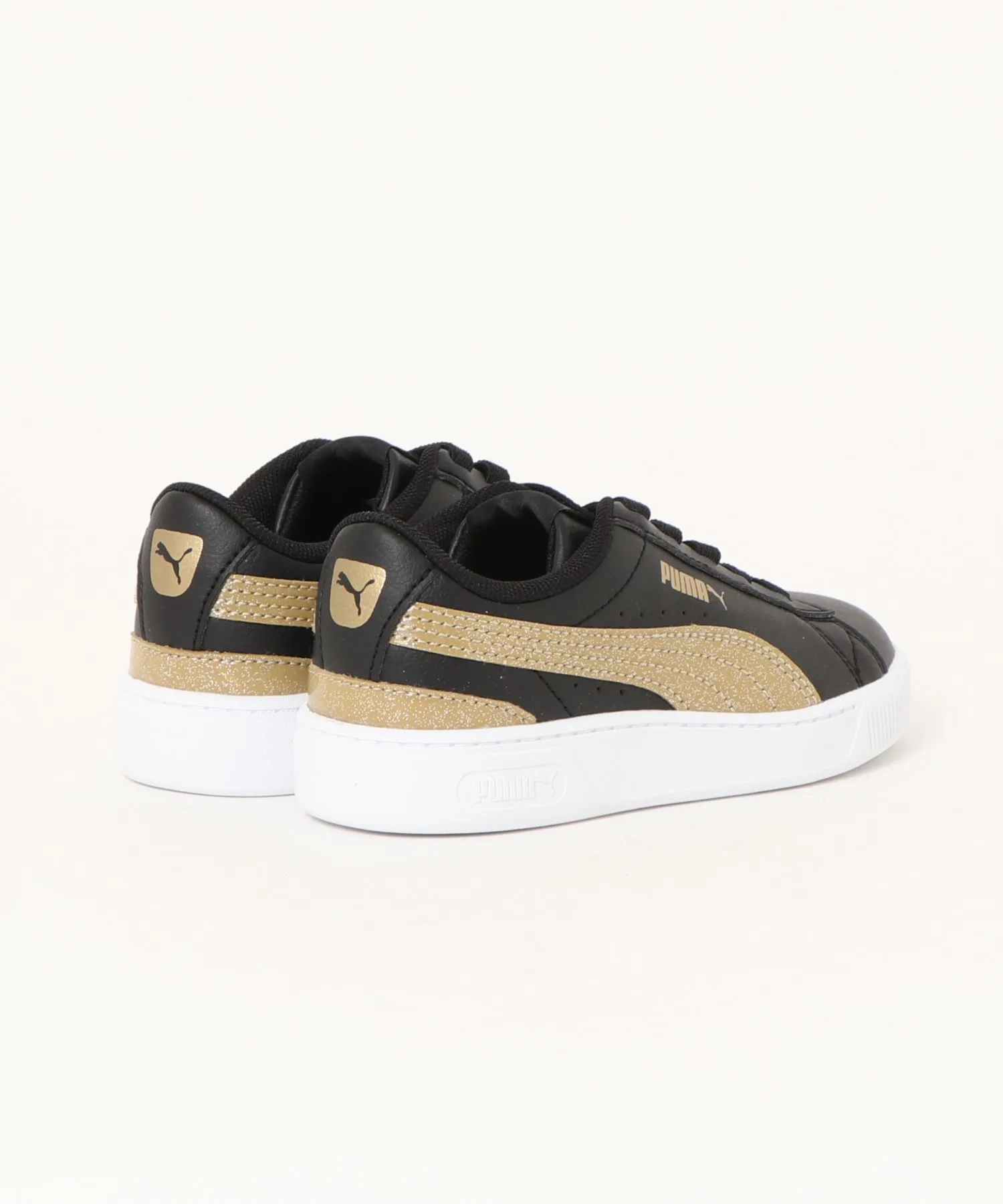 Детские кроссовки PUMA VICKY V3 AC PS чёрные с золотом — фото 2
