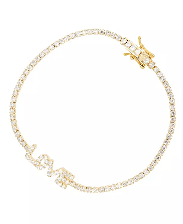 

Браслет Love Tennis с круглыми фианитами из стерлингового серебра (также из 14-каратного золота поверх серебра) Macy'S, yellow