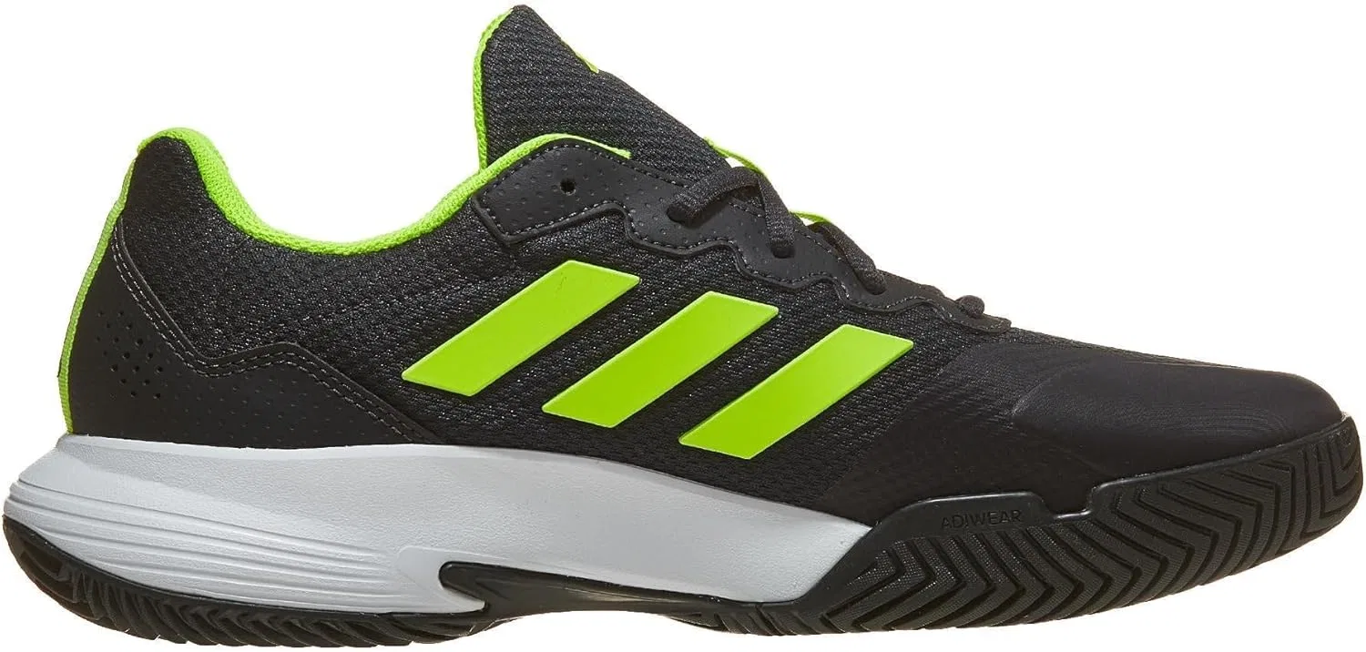 Мужские теннисные кроссовки Adidas, цвет Carbon/Lucid Lemon/White — фото 3