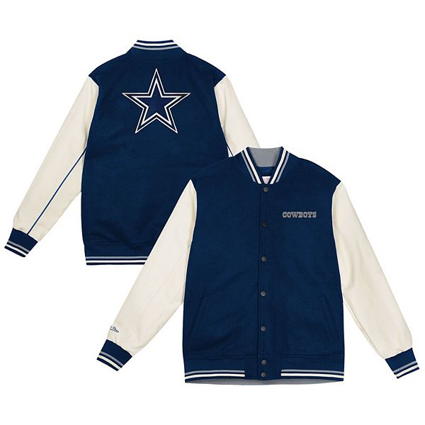 Молодежная куртка-варенка Dallas Cowboys цвета navy/cream на молнии Mitchell & Ness — фото 2