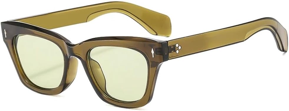 

Солнцезащитные очки в стиле ретро с квадратной оправой «кошачий глаз» для женщин, с декором в виде заклепок, для мужчин, для активного отдыха и повседневной носки, защита от УФ-излучения UV400 UJNHGQ, C4