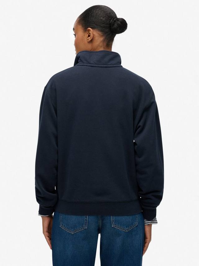 Свитер Essential Logo с краповой окраской и молнией на половину Superdry, Eclipse Navy — фото 2