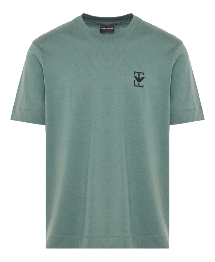 

Дизайнерская хлопковая футболка Emporio Armani, зеленый