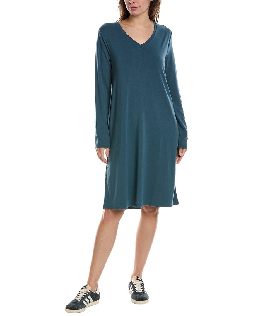 

Платье-футболка с V-образным вырезом EILEEN FISHER, синий