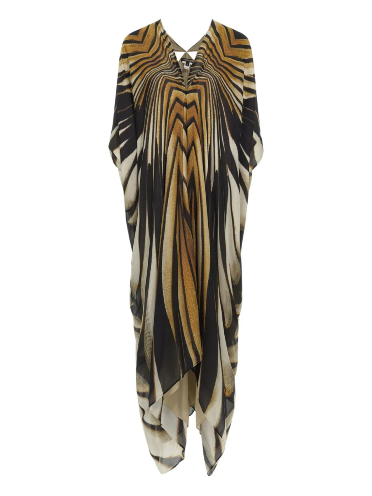 

Полосатое платье миди Roberto Cavalli, золотой