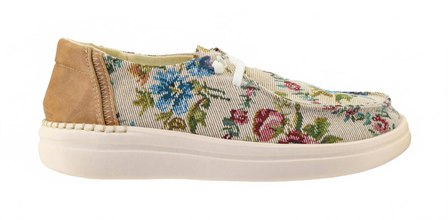 Женские лоферы Kayak 2 Slip-On из парчи песочного цвета Corkys Footwear, Sand Brocade — фото 2