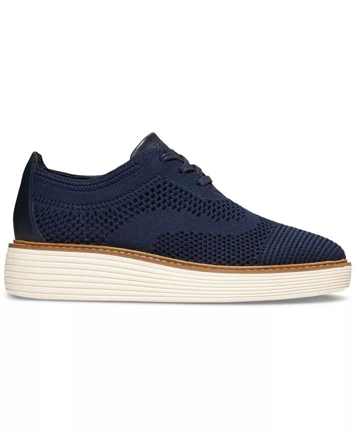 Женские оригинальныеоксфорды на платформе Grand Stitchlite Cole Haan, синий — фото 2