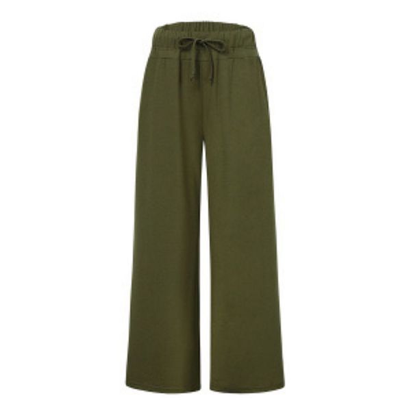 

Женские широкие спортивные брюки с эластичным поясом и карманами Green Elysium, Army Green